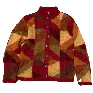 Vintage Talbots Mohair Blend Cardigan Mock Neck - M